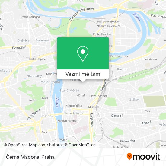 Černá Madona mapa