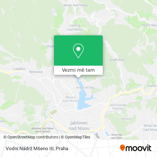 Vodní Nádrž Mšeno III mapa