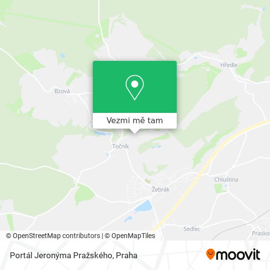 Portál Jeronýma Pražského mapa