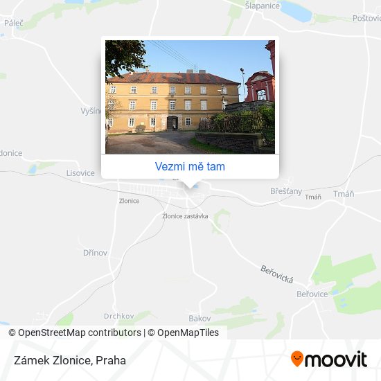 Zámek Zlonice mapa