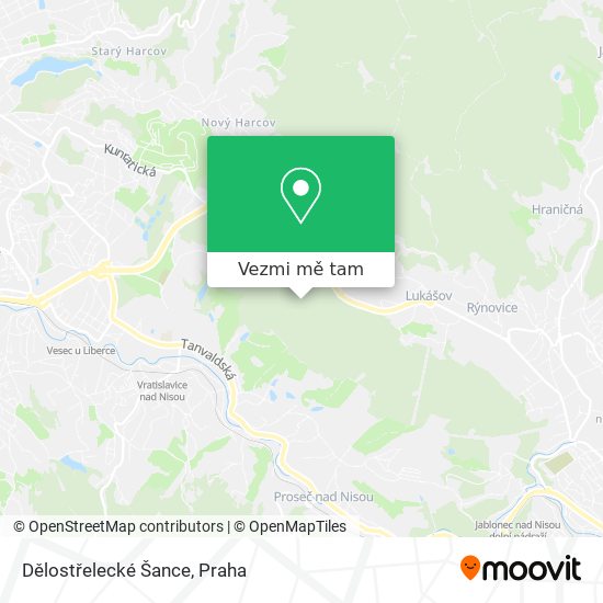 Dělostřelecké Šance mapa