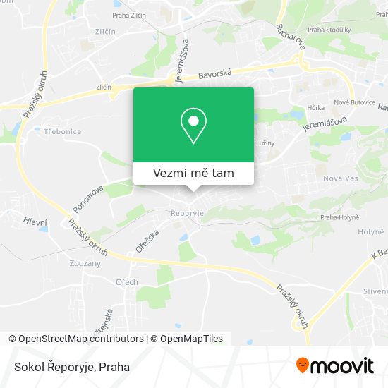 Sokol Řeporyje mapa