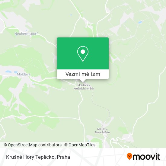 Krušné Hory Teplicko mapa