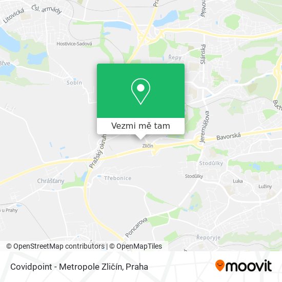 Covidpoint - Metropole Zličín mapa