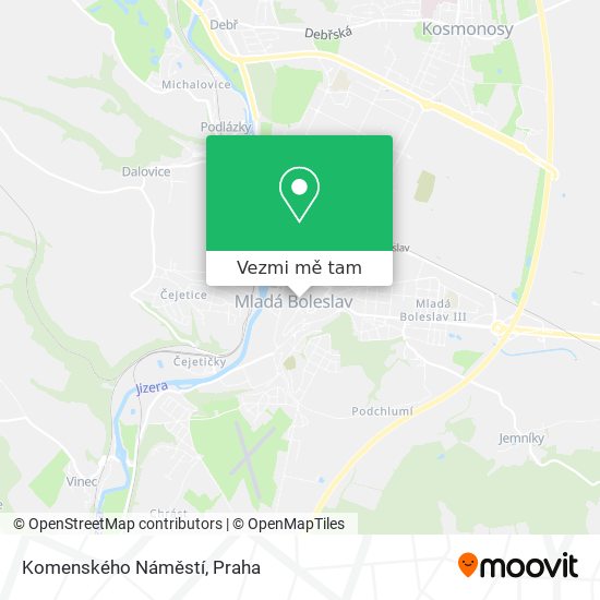 Komenského Náměstí mapa