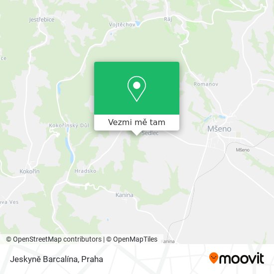 Jeskyně Barcalína mapa