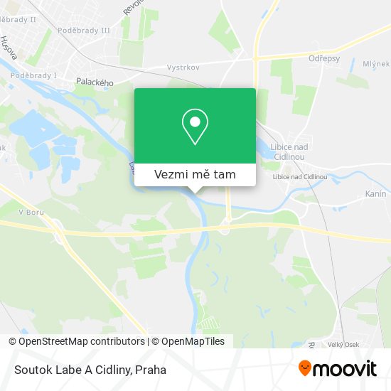 Soutok Labe A Cidliny mapa