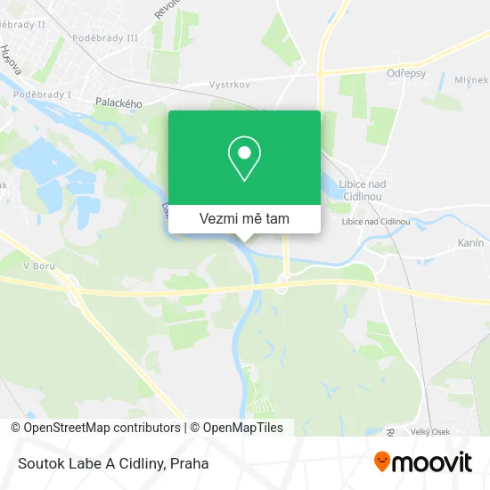 Soutok Labe A Cidliny mapa