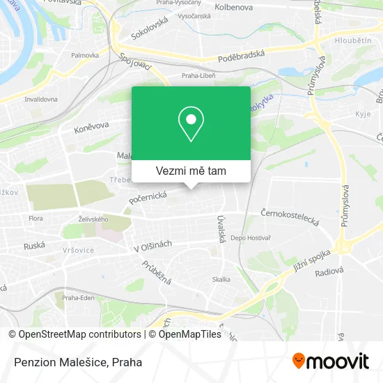 Penzion Malešice mapa