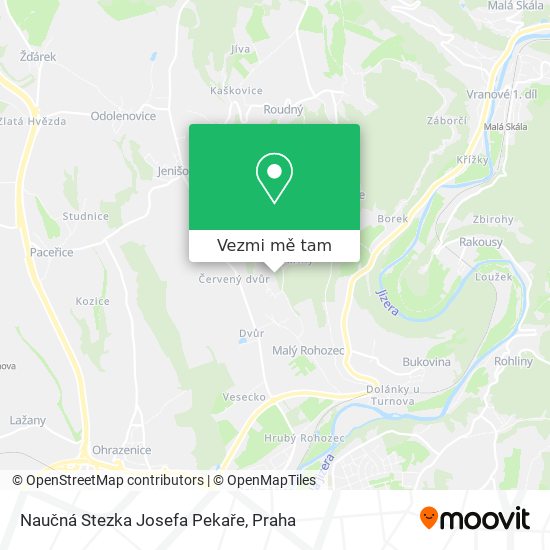Naučná Stezka Josefa Pekaře mapa