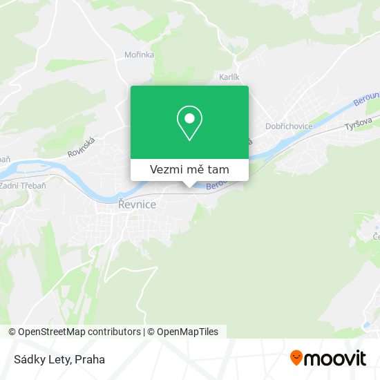 Sádky Lety mapa