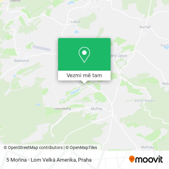 5 Mořina - Lom Velká Amerika mapa
