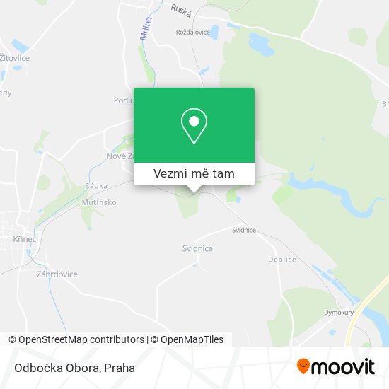 Odbočka Obora mapa