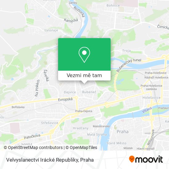 Velvyslanectví Irácké Republiky mapa