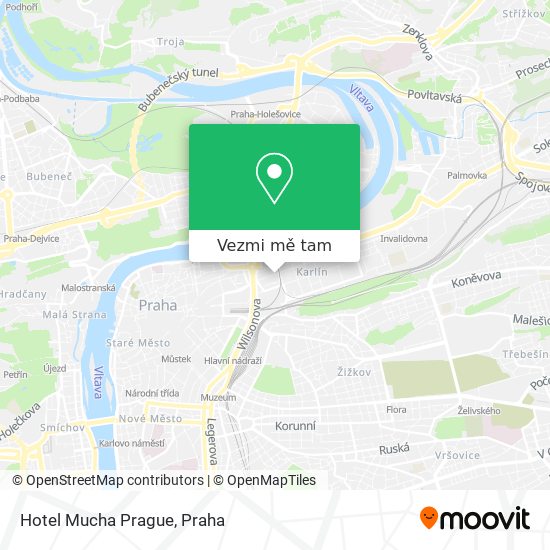 Hotel Mucha Prague mapa