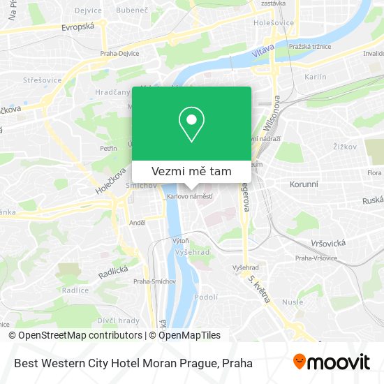 Best Western City Hotel Moran Prague mapa