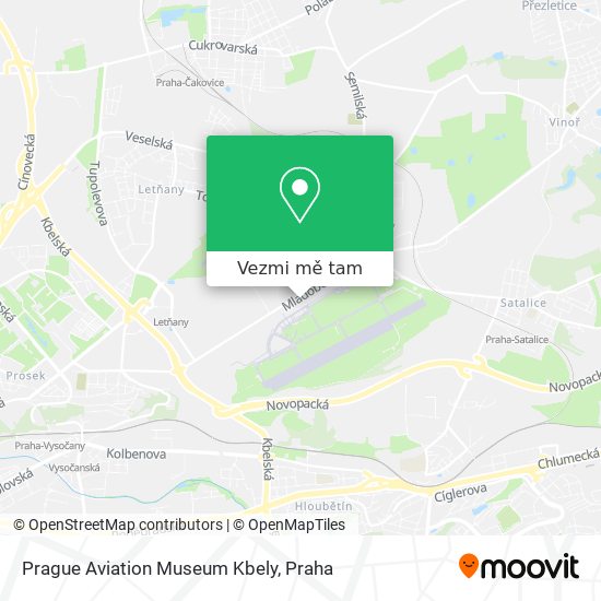 Prague Aviation Museum Kbely mapa