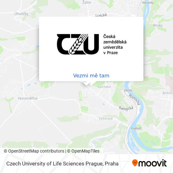Czech University of Life Sciences Prague mapa