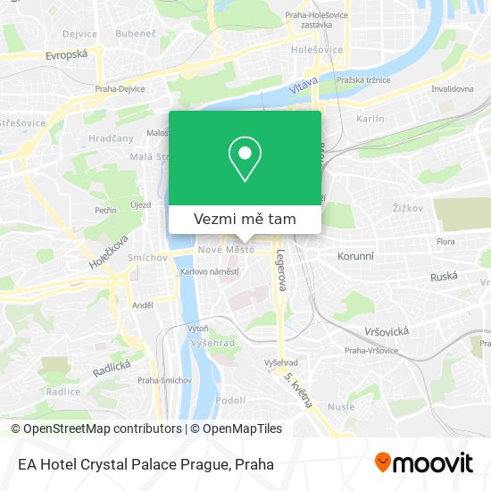 EA Hotel Crystal Palace Prague mapa