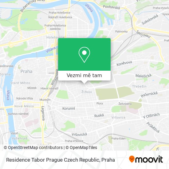 Residence Tabor Prague Czech Republic mapa