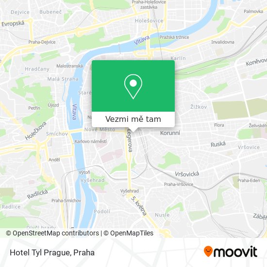 Hotel Tyl Prague mapa