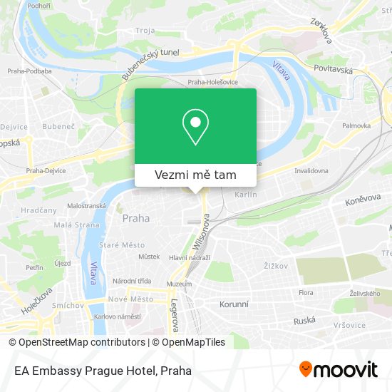 EA Embassy Prague Hotel mapa