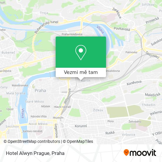 Hotel Alwyn Prague mapa