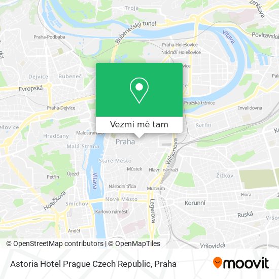 Astoria Hotel Prague Czech Republic mapa