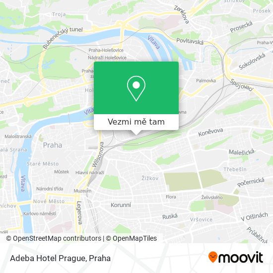 Adeba Hotel Prague mapa