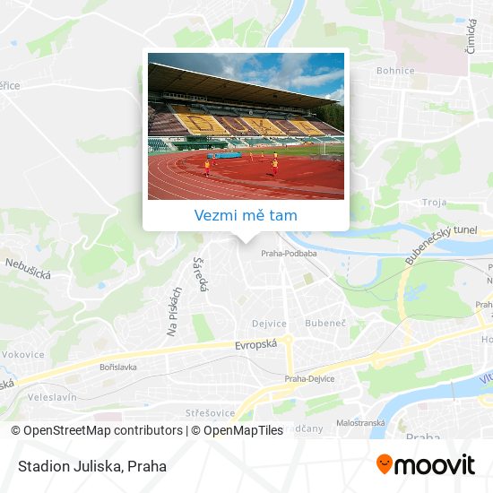 Stadion Juliska mapa