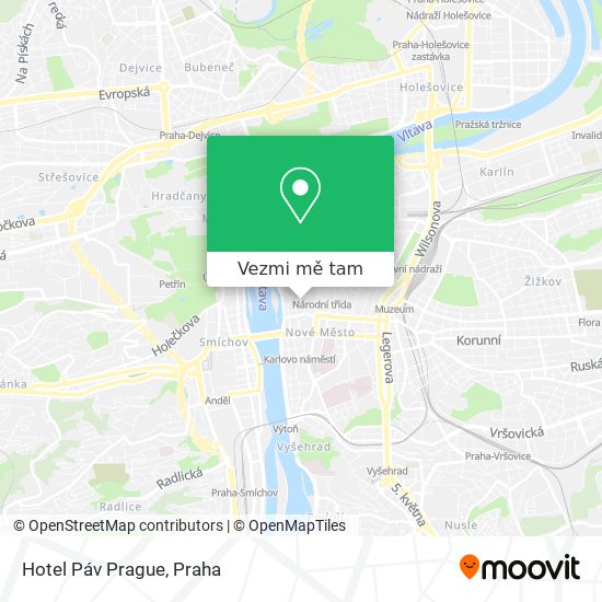 Hotel Páv Prague mapa