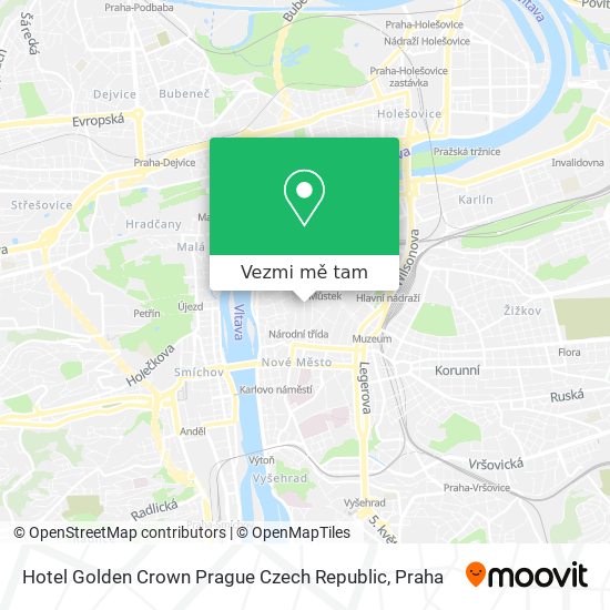 Hotel Golden Crown Prague Czech Republic mapa