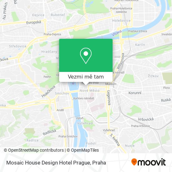 Mosaic House Design Hotel Prague mapa