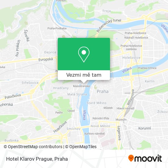 Hotel Klarov Prague mapa
