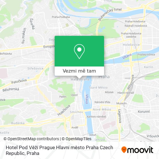 Hotel Pod Věží Prague Hlavní město Praha Czech Republic mapa