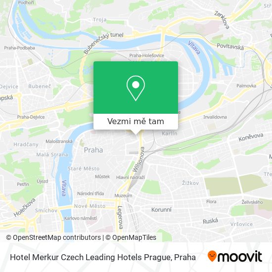 Hotel Merkur Czech Leading Hotels Prague mapa