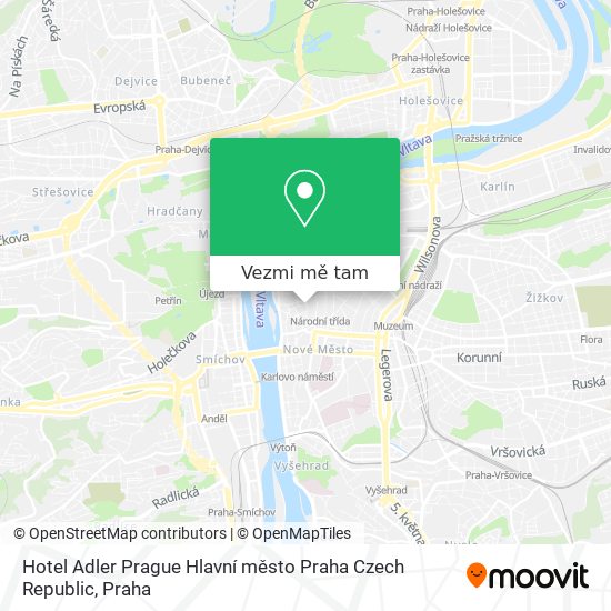 Hotel Adler Prague Hlavní město Praha Czech Republic mapa