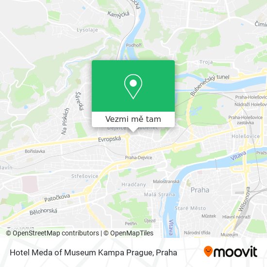 Hotel Meda of Museum Kampa Prague mapa