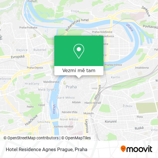 Hotel Residence Agnes Prague mapa