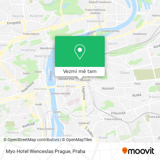 Myo Hotel Wenceslas Prague mapa