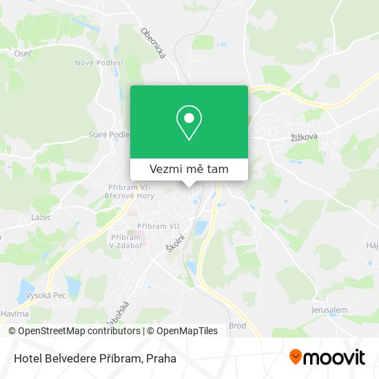Hotel Belvedere Příbram mapa