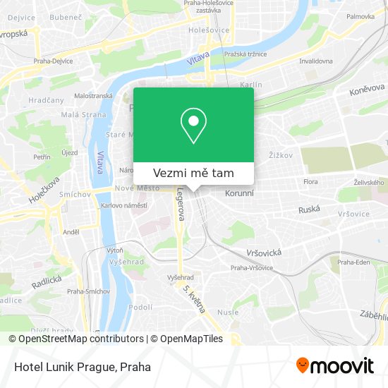 Hotel Lunik Prague mapa