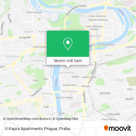 U Kapra Apartments Prague mapa