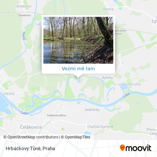 Hrbáčkovy Tůně mapa