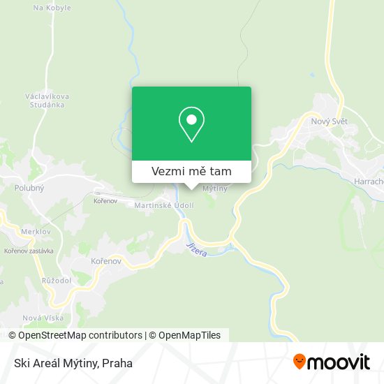 Ski Areál Mýtiny mapa