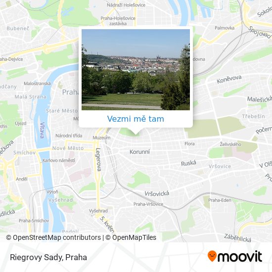 Riegrovy Sady mapa