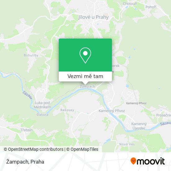 Žampach mapa