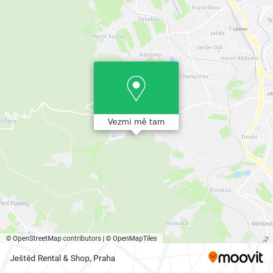 Ještěd Rental & Shop mapa