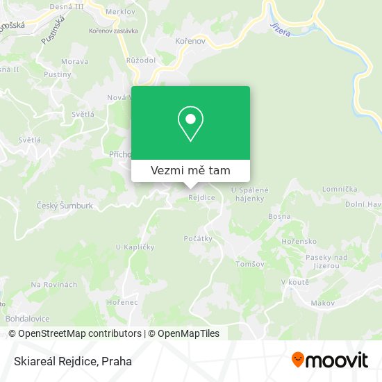 Skiareál Rejdice mapa