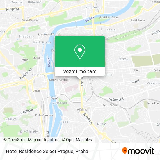 Hotel Residence Select Prague mapa